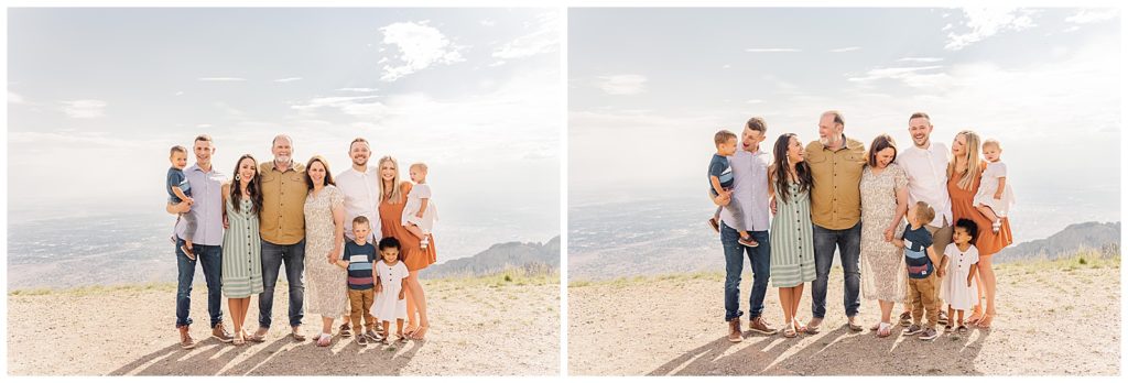 Full family photos on the Sandia Crest.