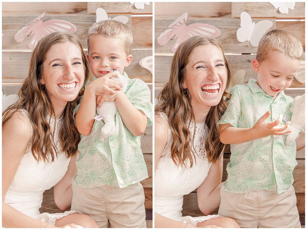 A bride and her ring bearer at a Chicago Wedding Shower