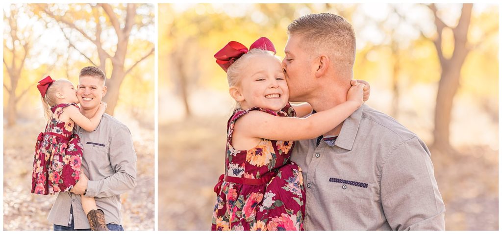 Military daddy and daughter share kisses