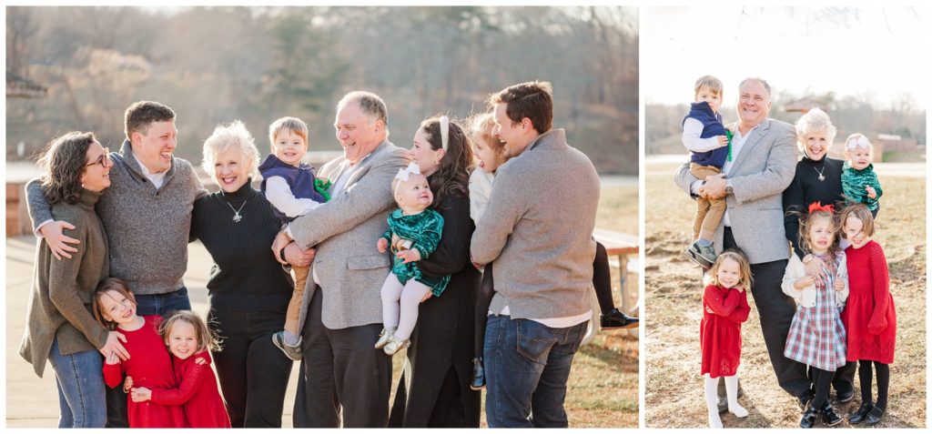 Grandparents with their grandkids at a NOVA family photography session