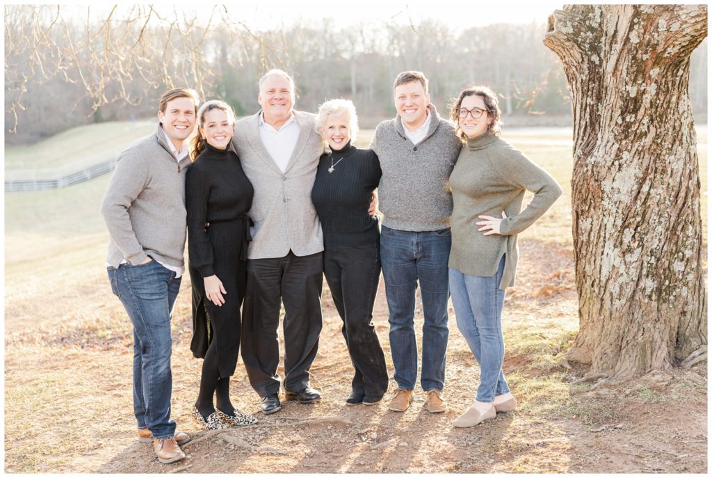 Parents with adult children at NOVA family photography session
