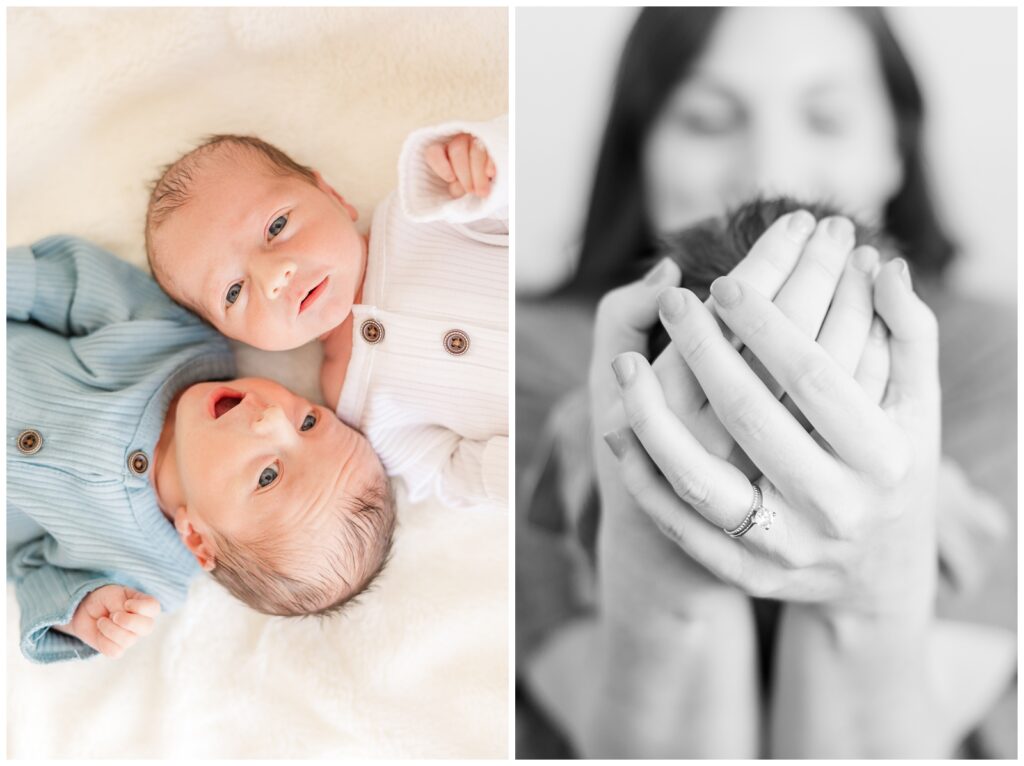 Twin boys at a lifestyle newborn session
