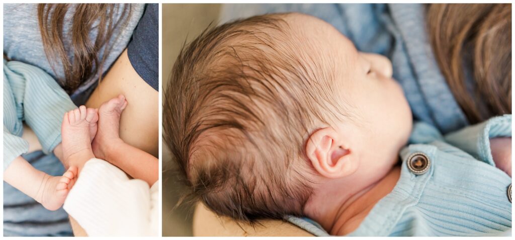 Baby ears and toes at a NOOVA lifestyle newborn session