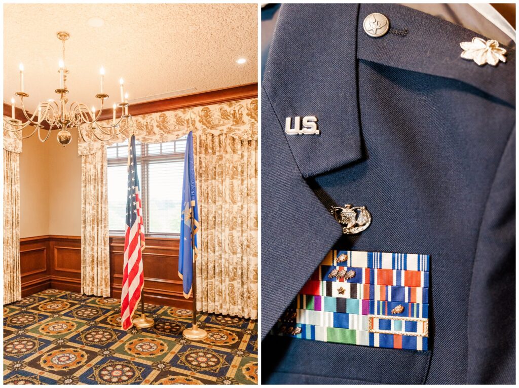Air Force uniform and American flag