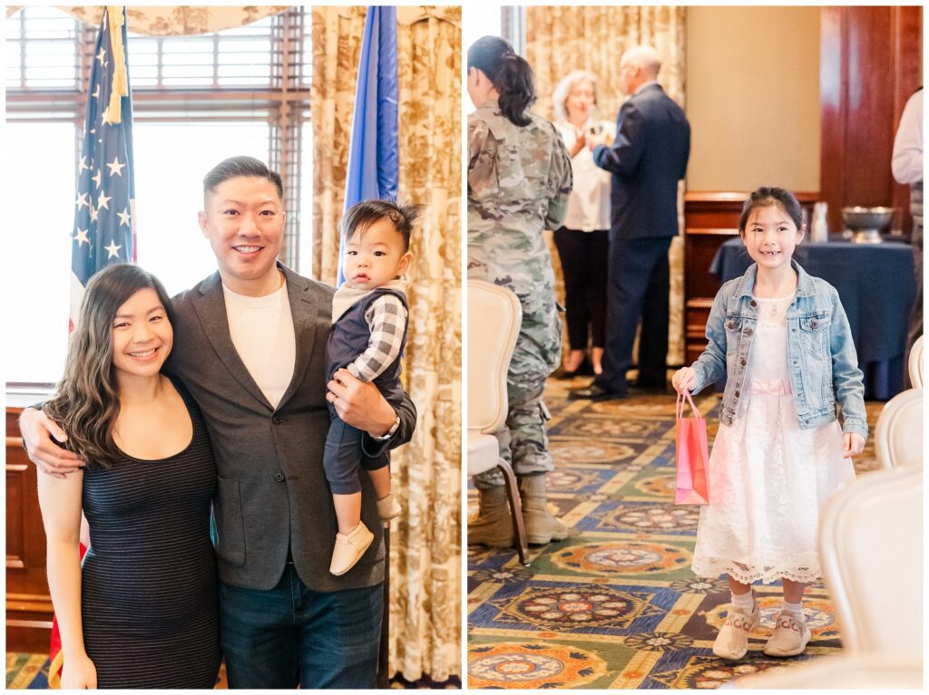 Family attending Air Force promotion ceremony