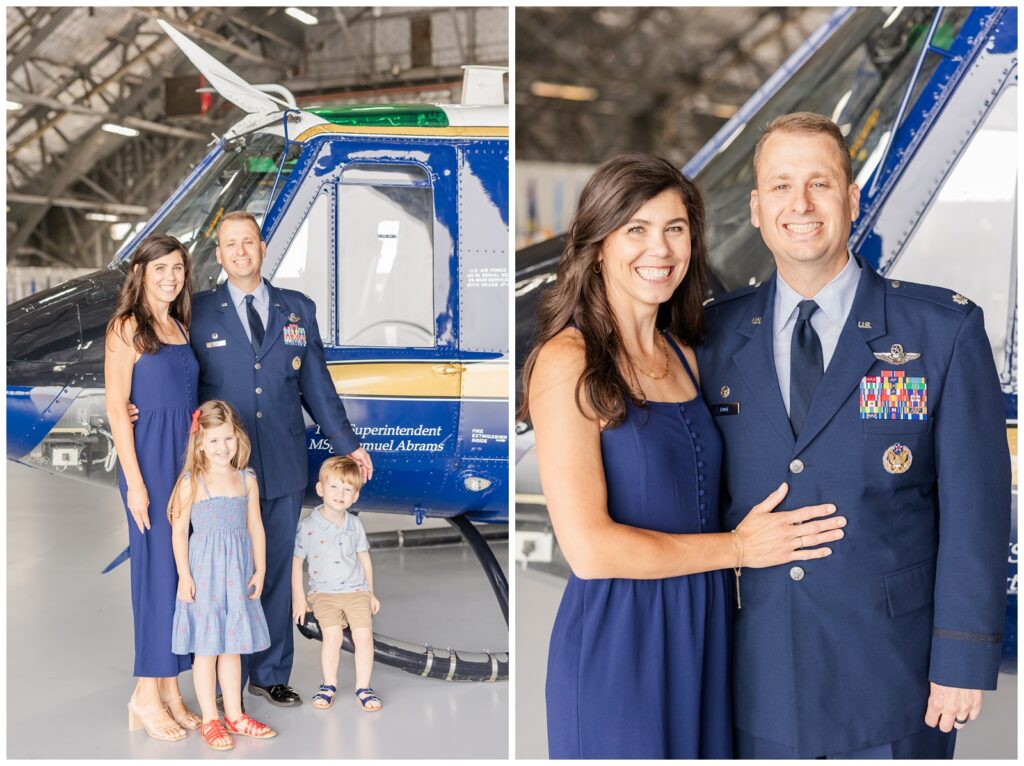 Outgoing commander and family at Air Force Change of Command ceremony