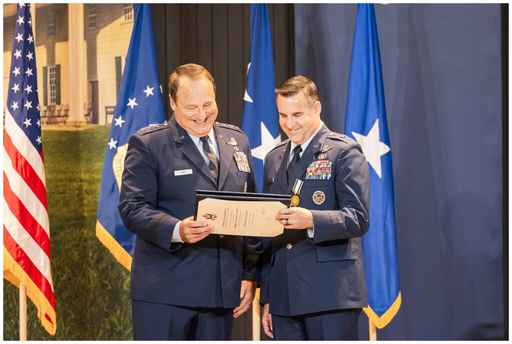 Air Force general celebrating his retirement