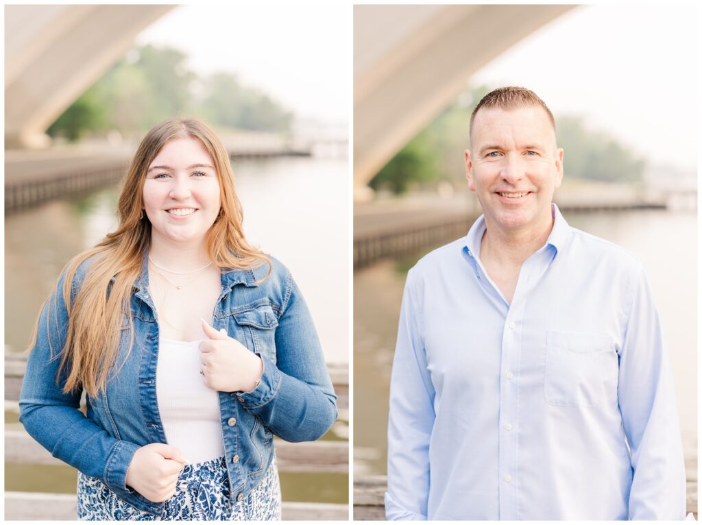 Dad and daughter headshots at Jones Point Park