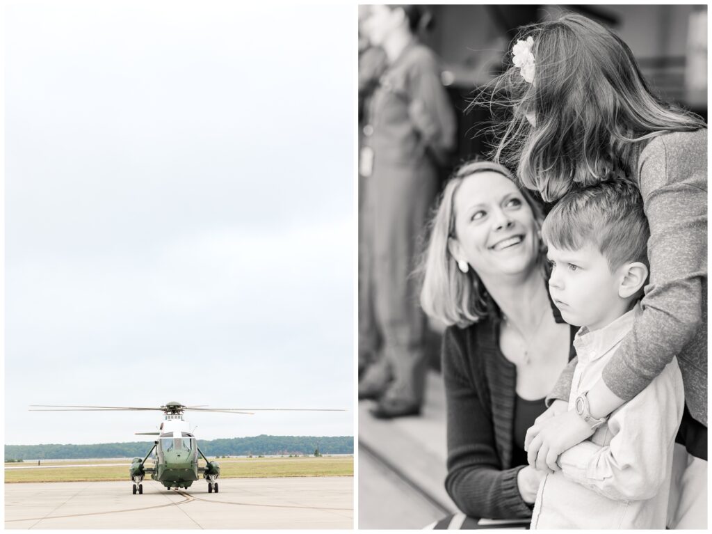 Family waiting to welcome aircrew