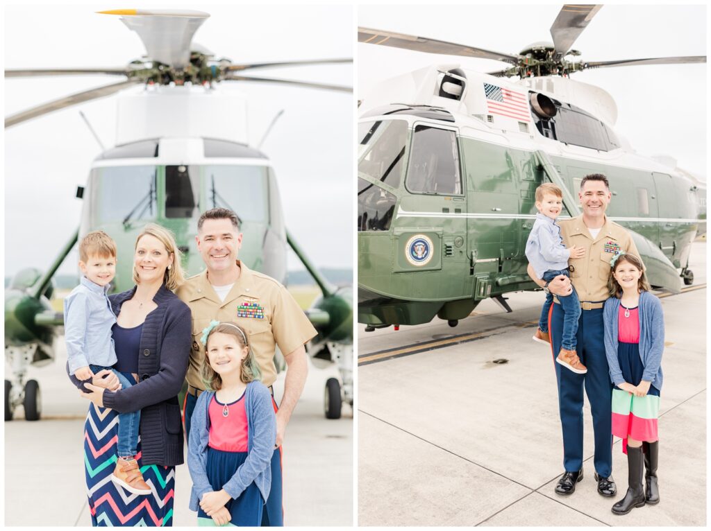 Marine family posing at Quantico