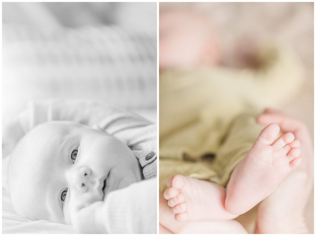 Fresh baby toes during lifestyle newborn photography session