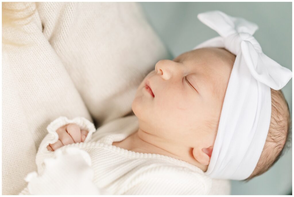 Sleeping baby girl during her DMV newborn photography session