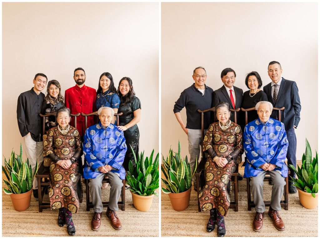Grandparents with their children and grandchildren during their extended family photography session