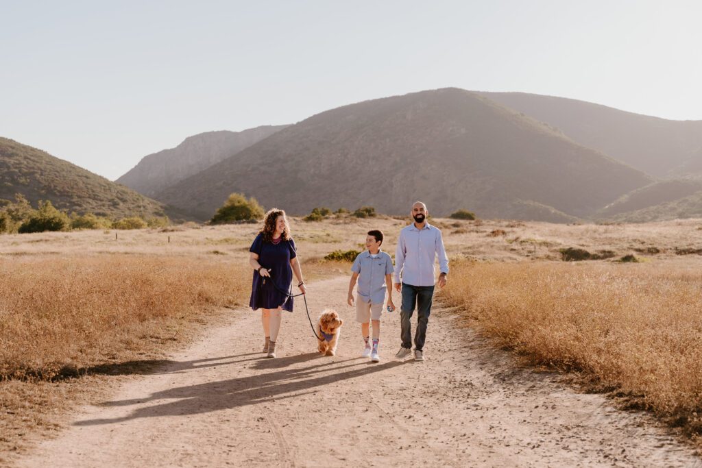 Family walking on Mission Trails in Marisa Glaser Creative's San Diego, CA photography spotlight