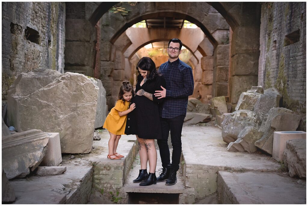 Family photo at Capua Amphitheather in Sarah Peterson Photography's Gricignano di Aversa photography spotlight