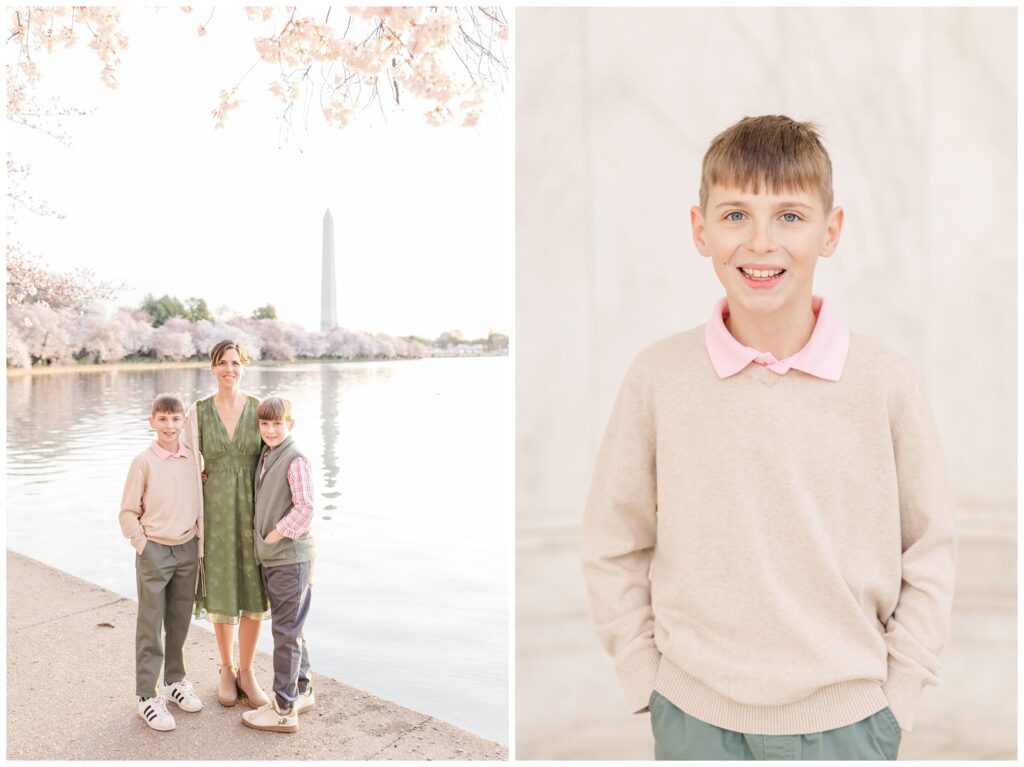 Mom and her boys at the Tidal Basin