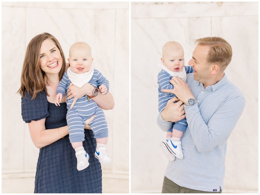 Parents holding their baby boy during their Washington DC photography session