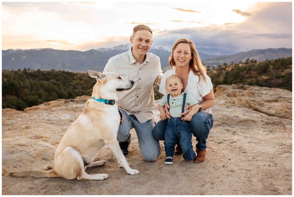 Family with their dog at Palmer Park in Ashley Lawler Photography's Colorado Springs, CO Photography Spotlight