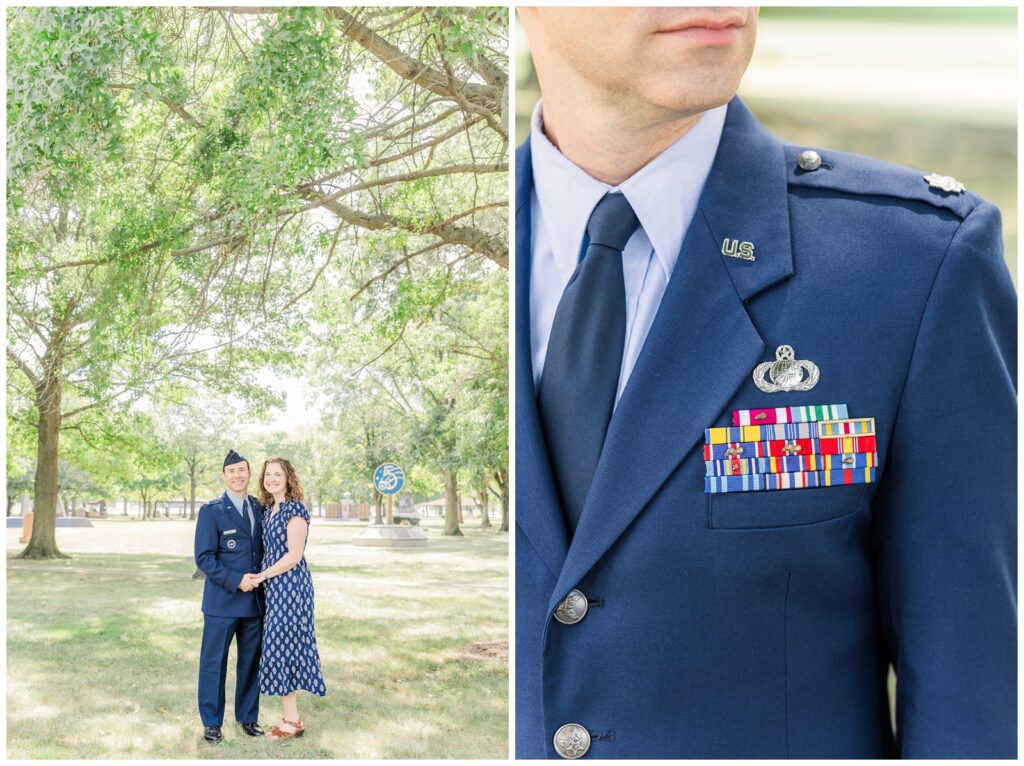 Family photos outside the Air Force Museum