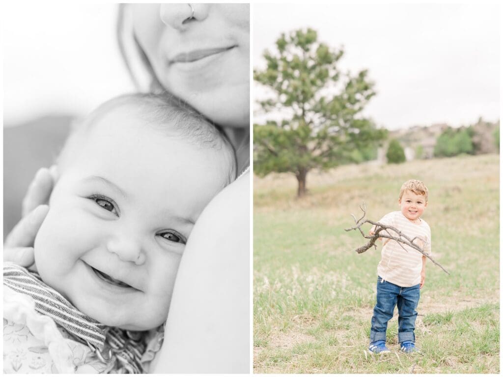 Little boy holding a stick at Ute Valley Park