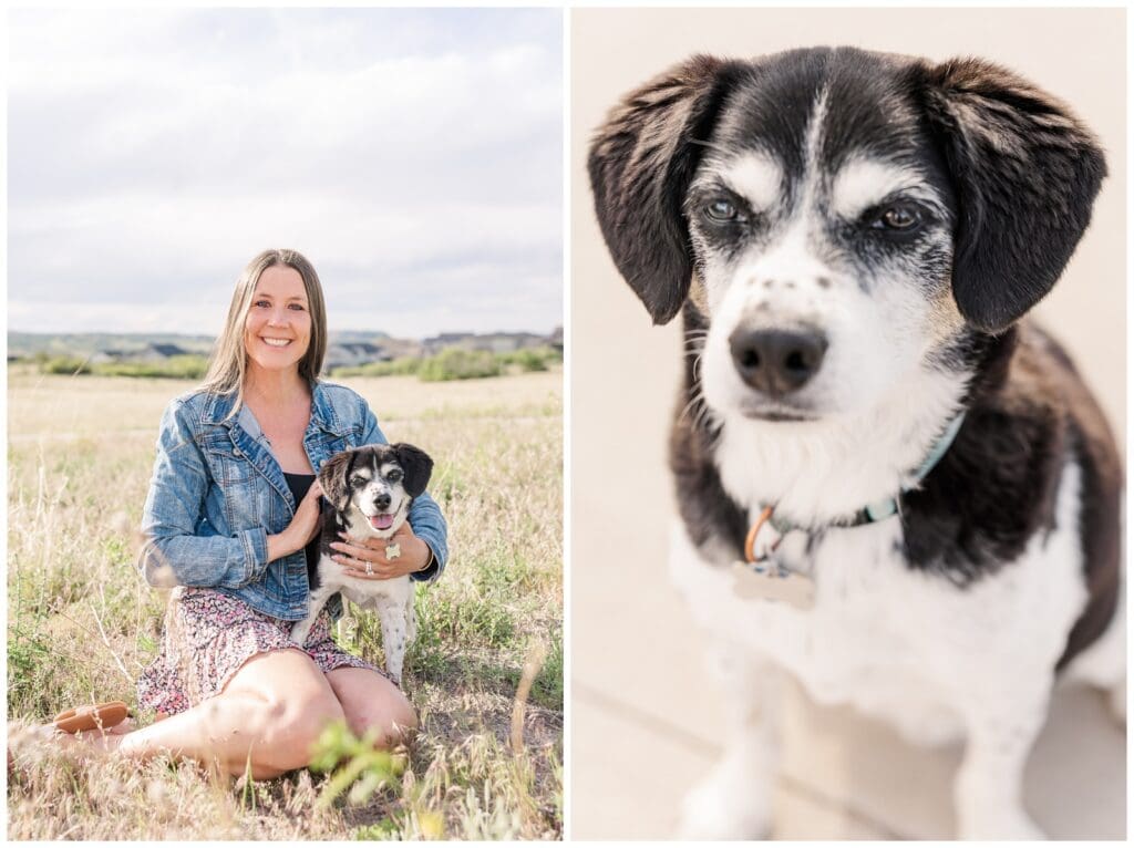 Close up of dog during Castle Rock family photos