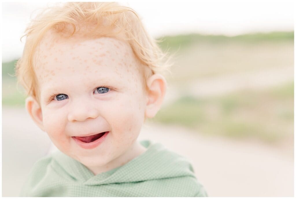 Close up shot of happy toddler