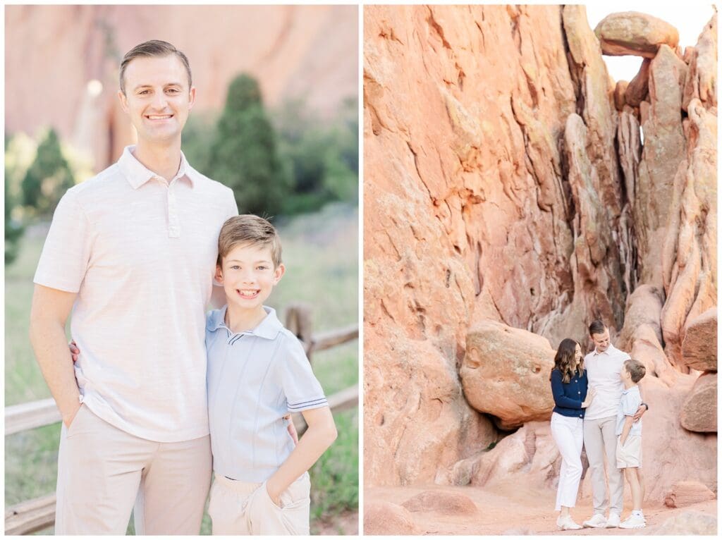 Family exploring the rocks at Garden of the Gods