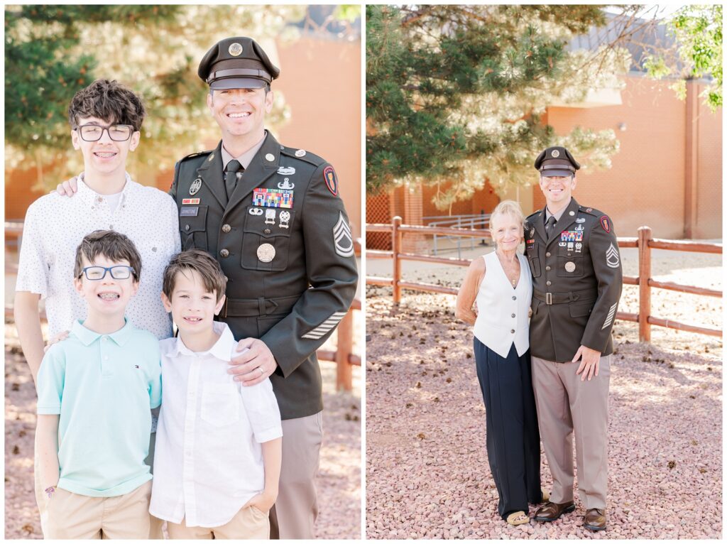Dad with his three sons by Erin Thompson Photography, a Fort Carson retirement photographer