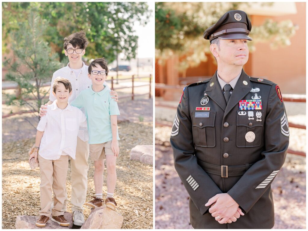 Army solider in uniform by Erin Thompson Photography, a Fort Carson retirement photographer
