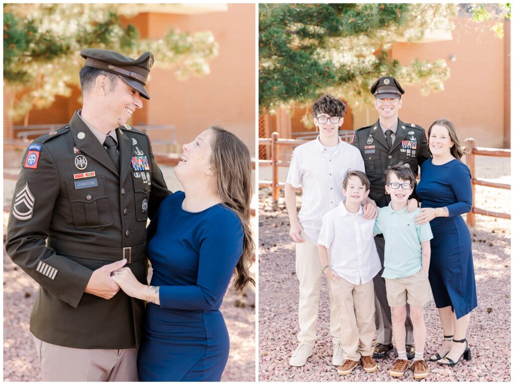 Army family before Dad's retirement ceremony by Erin Thompson Photography, a Fort Carson retirement photographer