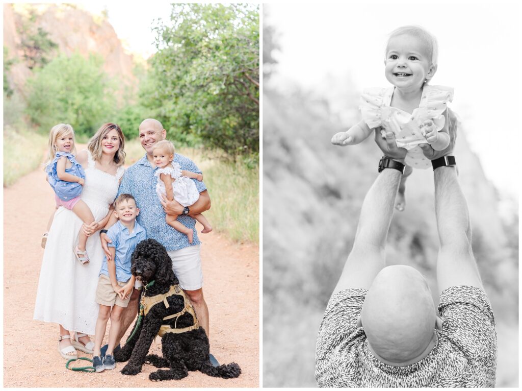 Family with three kids and a dog at Red Rock Canyon Open Space