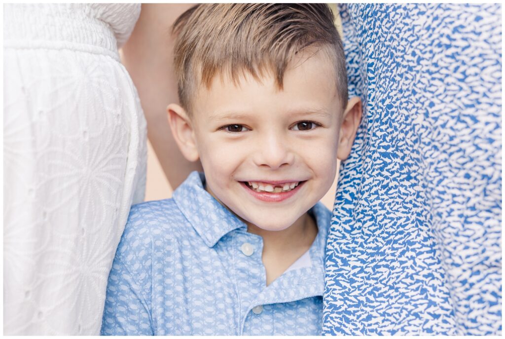 Close up shot of boy smiling