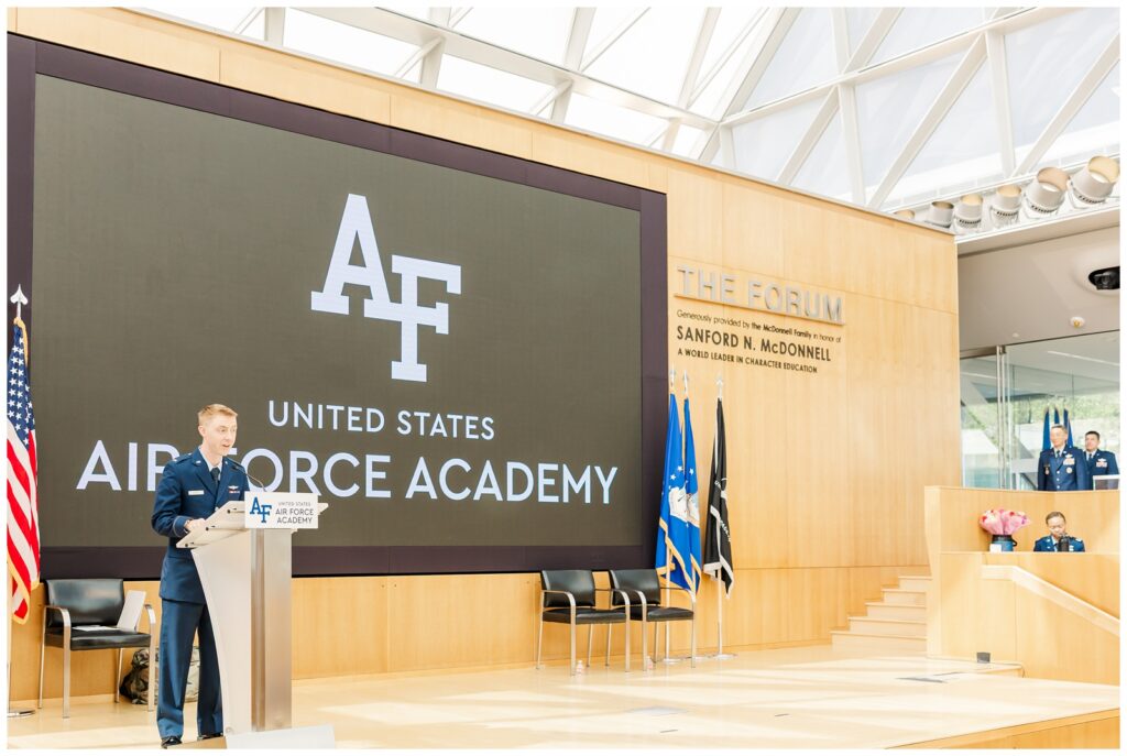 The start of an Air Force retirement ceremony